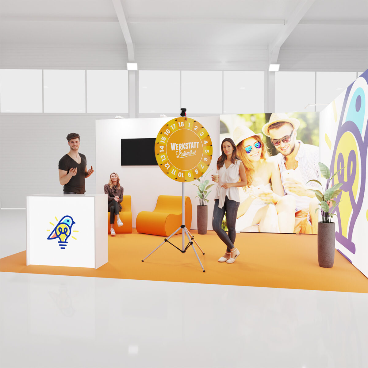 Glücksrad 18 messestand