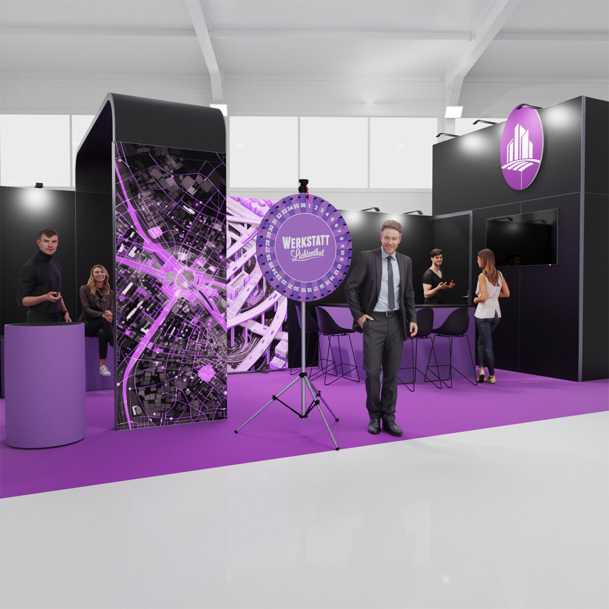 Glücksrad 36 messestand